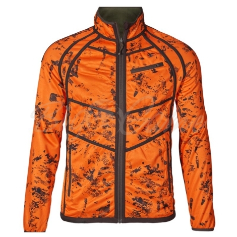 Толстовка SEELAND Vantage reversible fleece цвет Pine green / InVis orange blaze фото 3