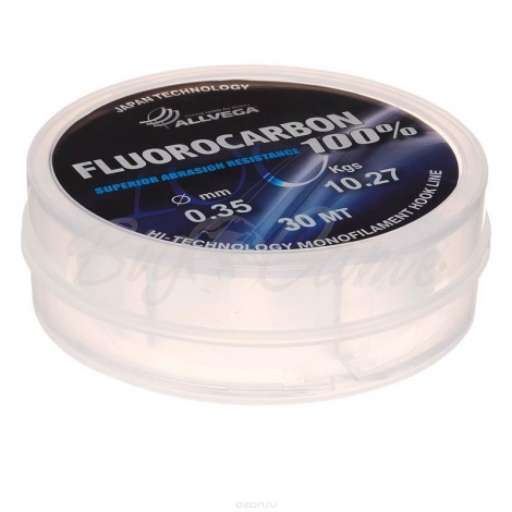 Флюорокарбон ALLVEGA FX Fluorocarbon 100% 0,10 мм 30 м 1,27 кг фото 1