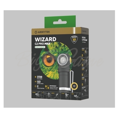 Фонарь налобный ARMYTEK Wizard C2 Pro Max Magnet USB Теплый цвет черный фото 6