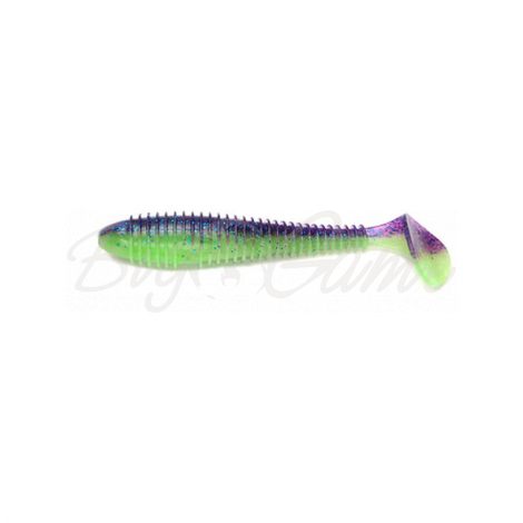 Виброхвост KEITECH Swing Impact Fat 3,8" (6 шт.) цв. PAL #06 Violet Lime Belly фото 1