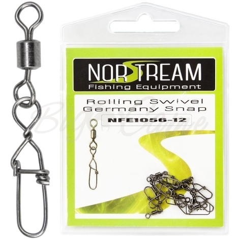 Вертлюг с карабином NORSTREAM Rolling swivel Germany snap (10 шт.) № 12 фото 1