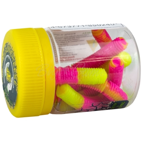 Червь TERUKI Roy 6,5 см (7 шт.) зап. сыр цв. Pink/Chartreuse фото 2