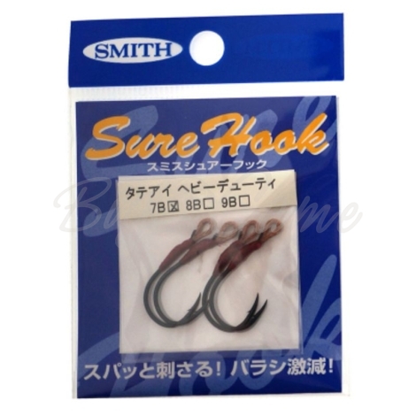 Крючок одинарный SMITH Sure Hook Heavy Duty Vertical № 8B цв. черный (4 шт.) фото 1