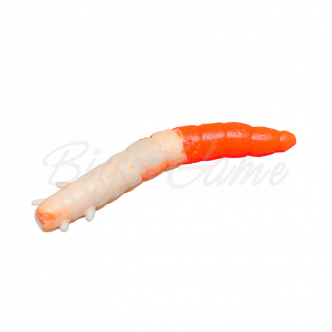 Червь SOOREX PRO King Worm запах сыр 55 мм (7 шт.) цв. 301 White/Orange фото 1