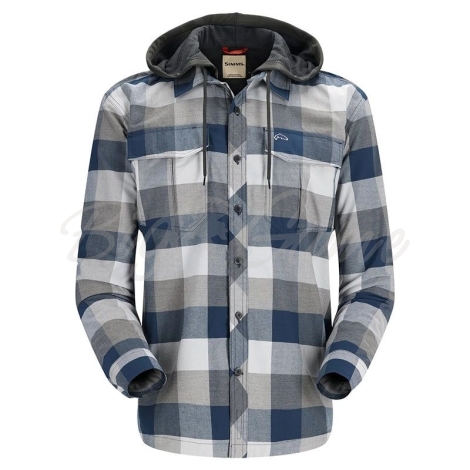 Рубашка SIMMS Coldweather Hoody цвет Navy Buffalo Plaid фото 1