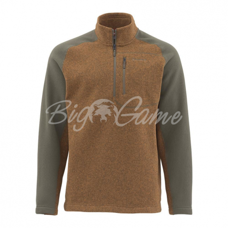 Пуловер SIMMS Rivershed Sweater Quarter Zip цвет Saddle Brown фото 1