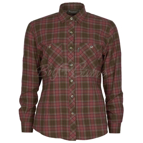 Рубашка PINEWOOD WS Felicia Flannel Shirt цвет Dark Mossgreen / Rusty Pink фото 1