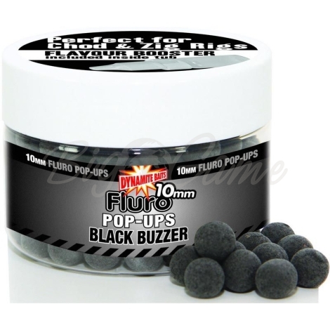 Бойл плавающий DYNAMITE BAITS 10 мм Black Buzzer Fluro + Liquid Booster Pop-Ups фото 1