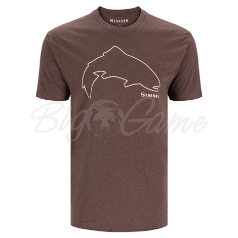 Футболка SIMMS Bass Outline T-Shirt цвет Brown Heather фото 1