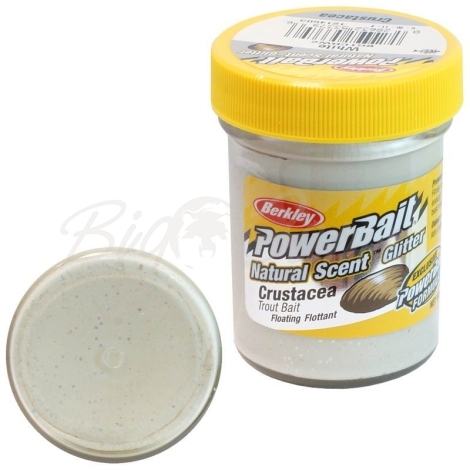 Паста BERKLEY PowerBait Natural Scent Glitter TroutBait аттр. Рачок цв. Белый фото 1