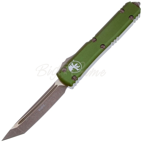 Нож автоматический MICROTECH Ultratech T/E клинок 204P, рукоять алюминий,цв. зеленый фото 1