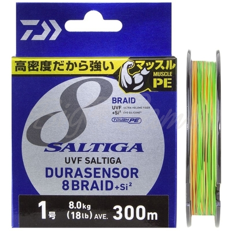 Плетенка DAIWA UVF Saltiga Dura Sensor 8Braid + Si2 многоцветная 300 м #1 фото 1