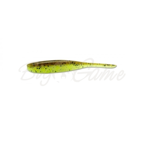 Червь KEITECH Shad Impact 2" (12 шт.) цв. #401 Green Pumpkin / Chartreuse фото 1