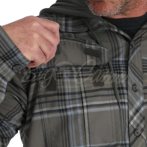Рубашка SIMMS Coldweather Hoody цвет Gunmetal Neo Plaid фото 3