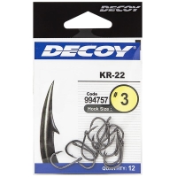 Крючок одинарный DECOY Kr-22 № 3 Black Nickeled (12 шт.) превью 2