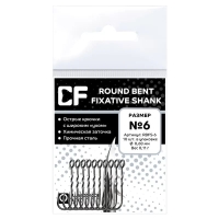 Крючок одинарный CRAZY FISH Round Bent Fixative Shank №6 (10 шт.) превью 1