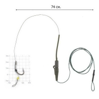 Оснастка DIXXON донная Карп Профи (клипса 250 гр. кр. H-G № 1/0, тест 40 lb)