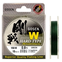 Плетенка GOSEN 4PE W Braid Hard Type 150 м цв. Темно-зеленый № 0,8 превью 1