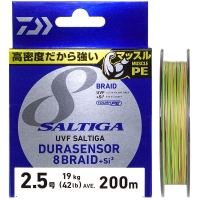 Плетенка DAIWA UVF Saltiga Dura Sensor 8Braid + Si2 многоцветная 200 м #2,5