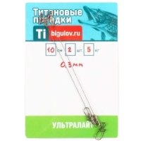 Поводок титановый BIGULOV Ультралайт 42 0,2 мм (2 шт.) 10 см