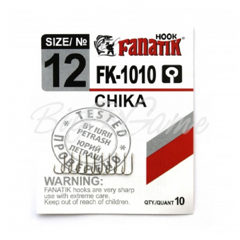 Крючок одинарный FANATIK FK-1010 Chika № 12 (10 шт.) фото 1