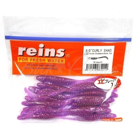 Твистер REINS Curly Shad 3,5'' (14 шт.) код цв. L02 фото 1