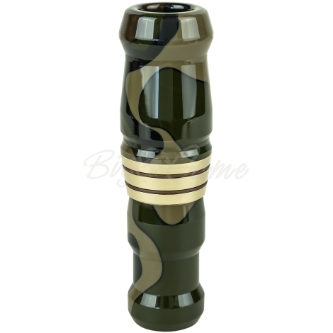Манок на белолобого гуся D.E.D CUSTOM CALLS Зов вдовы Call of widow Short barrel (делрин) цв. Коричневый с рисунком фото 1