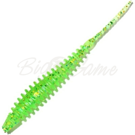Червь RED MACHINE Торнадо 50 мм цв. Green Green Flake, аттрактант Рыба (12 шт.) фото 1