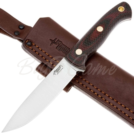 Нож ЮЖНЫЙ КРЕСТ Шершень конвекс Сталь К110 рукоять Микарта койот/насечка фото 4