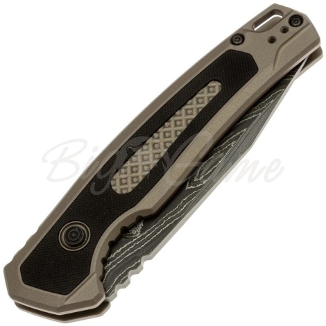 Нож складной автоматический KERSHAW Launch 21 Дамасская сталь рукоять Алюминий 6061-T6 цв. Бежевый фото 2