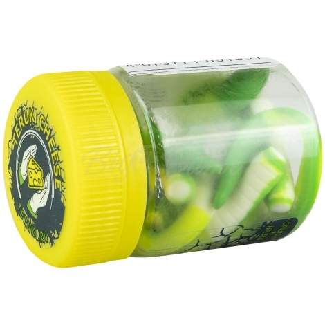 Червь TERUKI Flash 8 см (7 шт.) зап. сыр цв. White/Chartreuse/Green фото 2