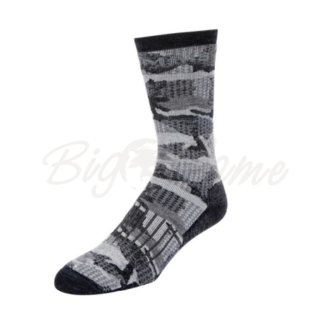 Носки SIMMS Merino Midweight Hiker Sock цвет Hex Flo Camo Carbon фото 1