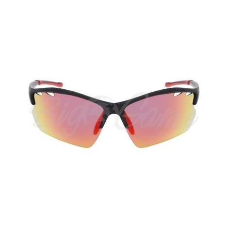 Очки солнцезащитные INVU Спортивные A2306F с чехлом 20063 цв. черный цв. ст. серый с оранжевым зеркальным покрытием фото 3