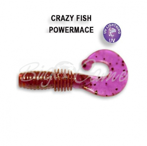 Твистер CRAZY FISH Power Mace 1,6" (8 шт.) зап. чеснок, код цв. 12 фото 1
