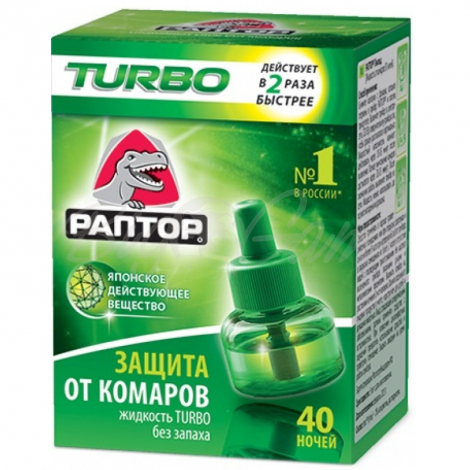 Жидкость РАПТОР Turbo от комаров 40 ночей фото 1
