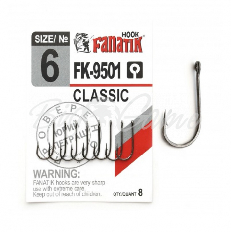 Крючок одинарный FANATIK FK-9501 Classik № 6 (8 шт.) фото 1