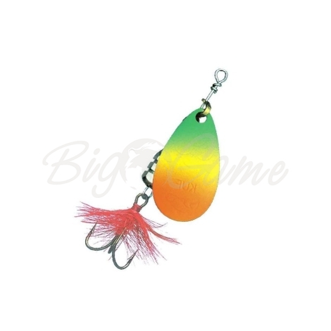 Блесна вращающаяся KUUSAMO Kuf-Lippa 40/5 (с опереньем) код цв. FR/FYe/GR фото 1