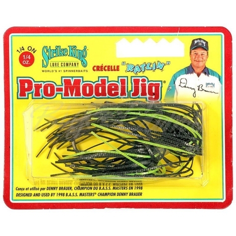 Бактейл STRIKE KING Pro-Model Jig 7 г (1/4 oz) цв. black / chartreuse фото 1