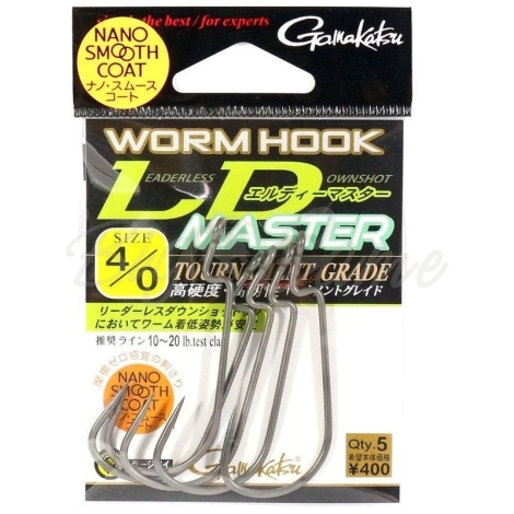 Крючок офсетный GAMAKATSU Worm Hook LD Master NSC № 1 (7 шт.) фото 1