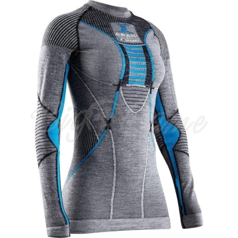 Термокофта X-BIONIC Apani4.0 Merino Shirt Round Neck Lg Sl W цвет Черный / Серый / Бирюзовый фото 1