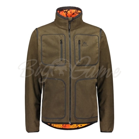 Толстовка ALASKA MS Elk Hunter Reversible Fleece Jacket цвет Moss Brown / BlindTech Blaze фото 1