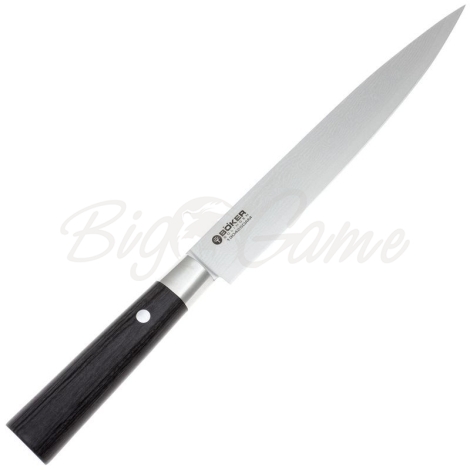 Нож с фиксированным клинком BOKER Damascus Carving Knife сталь VG-10,дамаск рукоять Дерево цв. Черный фото 2
