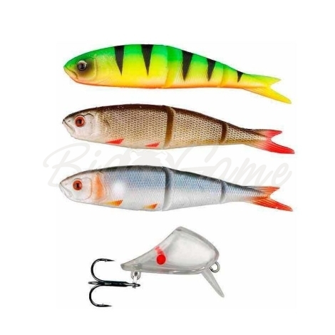 Набор приманок SAVAGE GEAR Soft 4Play Lip Scull Kit 13 см (3 + 1 шт.) цв. Roach/ Rudd/ Firetiger фото 1