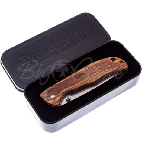 Нож складной полуавтоматический BOKER Backpacker сталь 440А рукоять Дерево цв. Коричневый фото 3