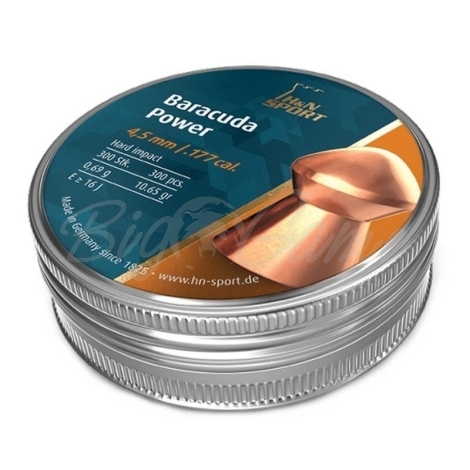 Пули для пневматики H&N SPORT Baracuda Power калибр. 4,5мм, 0,69 г (300 шт.) фото 1