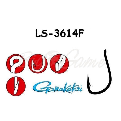 Крючок одинарный GAMAKATSU LS-3614 N/L (8 шт.) № 4 black фото 1