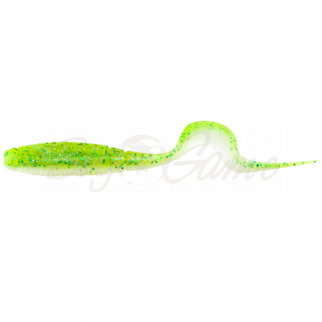 Виброхвост JACKALL Rhythm Curly 5" (5 шт.)  цв. chartreuse back shad фото 1