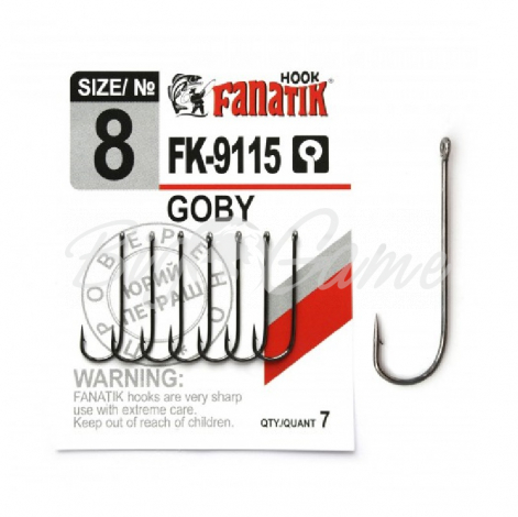 Крючок одинарный FANATIK FK-9115 Goby № 8 (8 шт.) фото 1