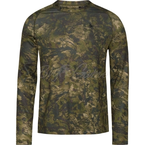 Футболка SEELAND Active Camo L/S T-Shirt цвет InVis green фото 1