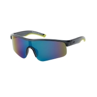 Очки солнцезащитные INVU Спортивные IA22606B с чехлом 20063 цв. матовый серый с лаймовым цв. ст. зеленый с зеленым зеркальным